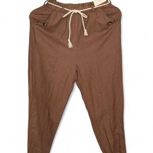 Women's Brown Joggers with Drawstring Waist